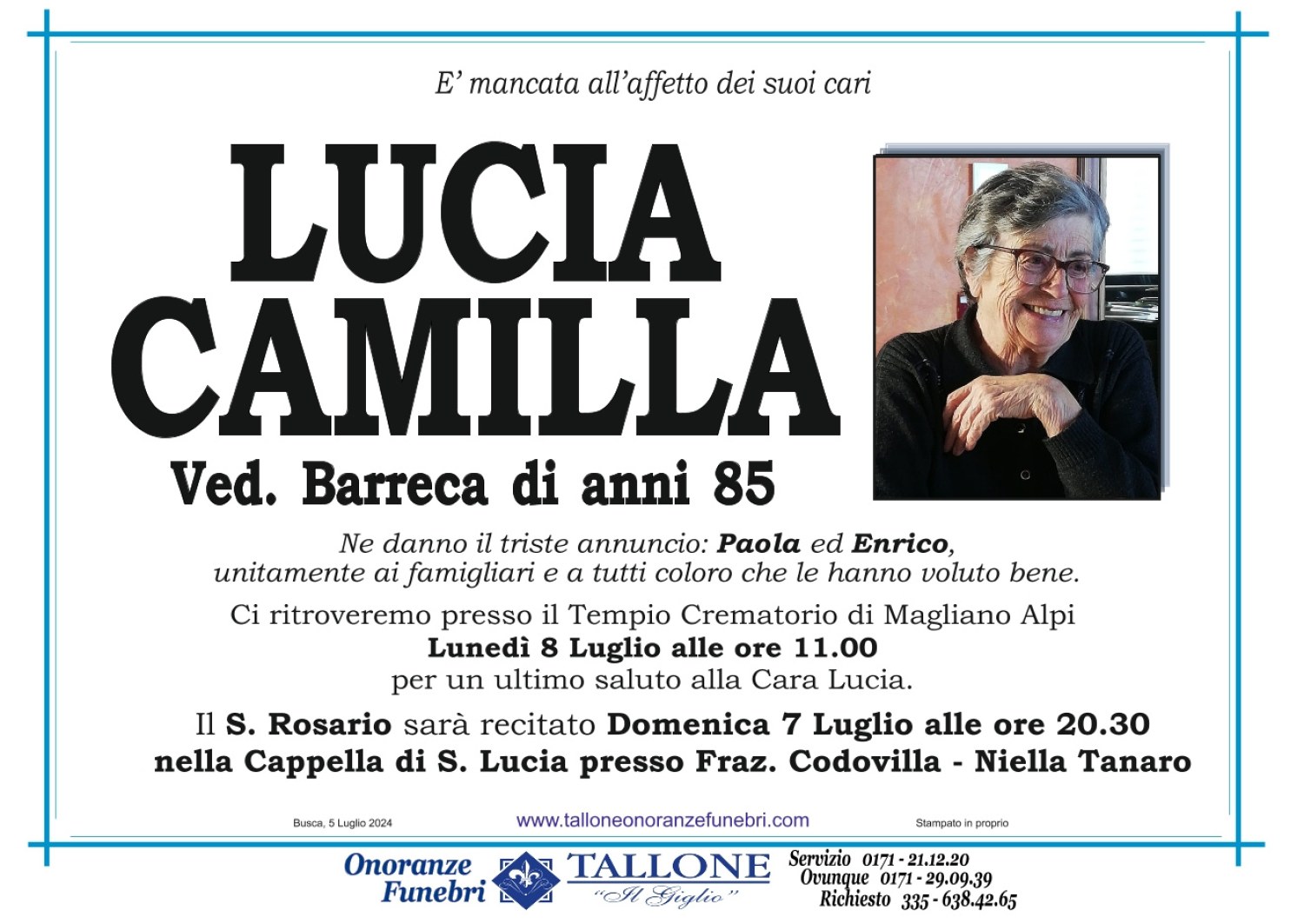 Lucia Camilla<small class='fs-20'><br/>Ved. Barreca</small>